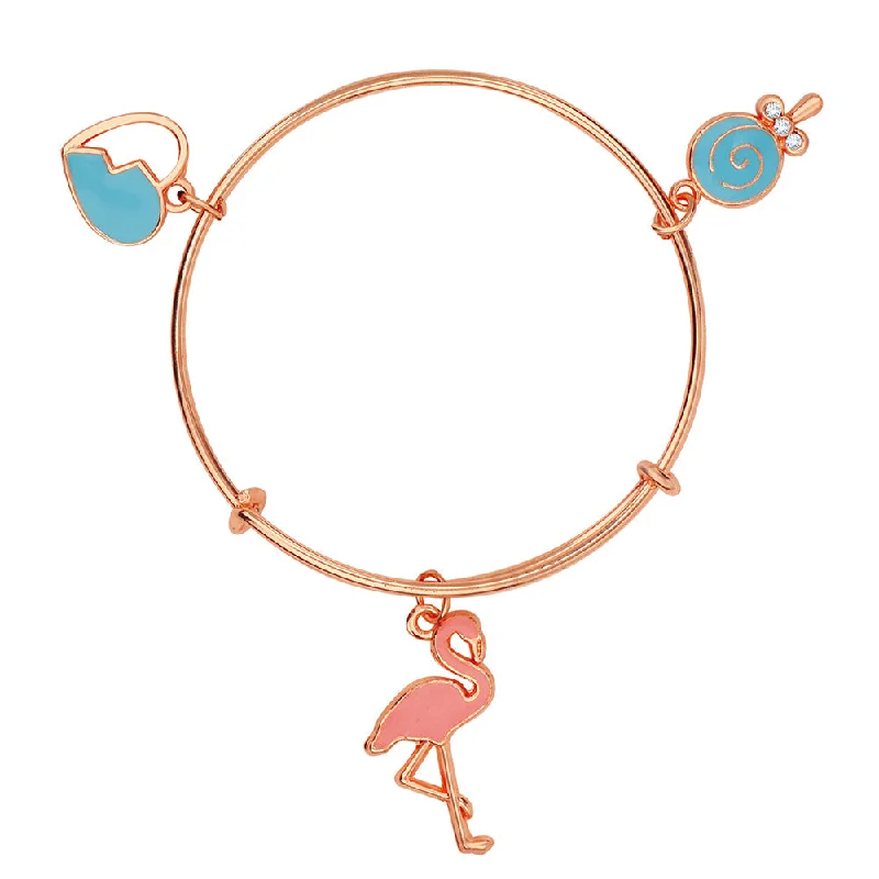 Mahi Heart & Swan Shaped Colorful Enamel Work Charms Kids Bracelets for Kids(BRK1100814Z)