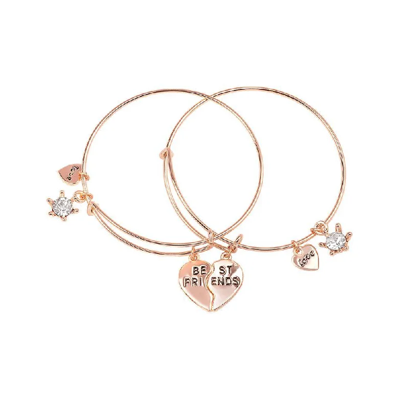 Mahi Rose Gold Plated Funky Best Friends Love Bracelets for Girls and Women (BRCO1100452Z)