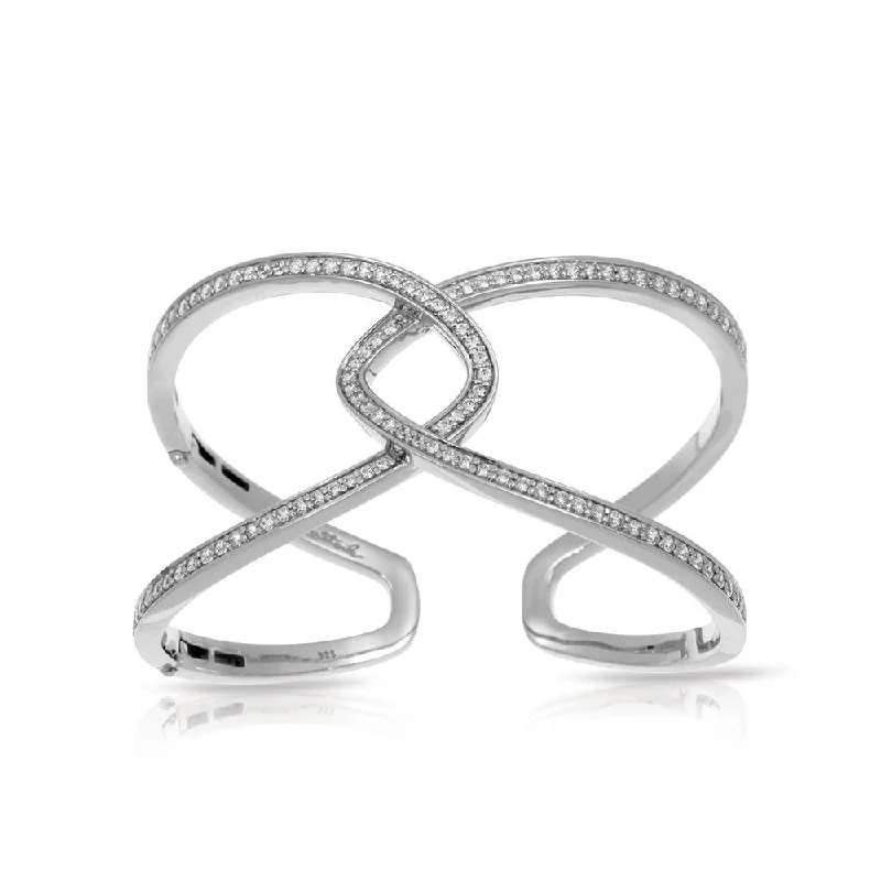 Belle e'toile Sterling Silver Duet Bangle, Medium (81346)