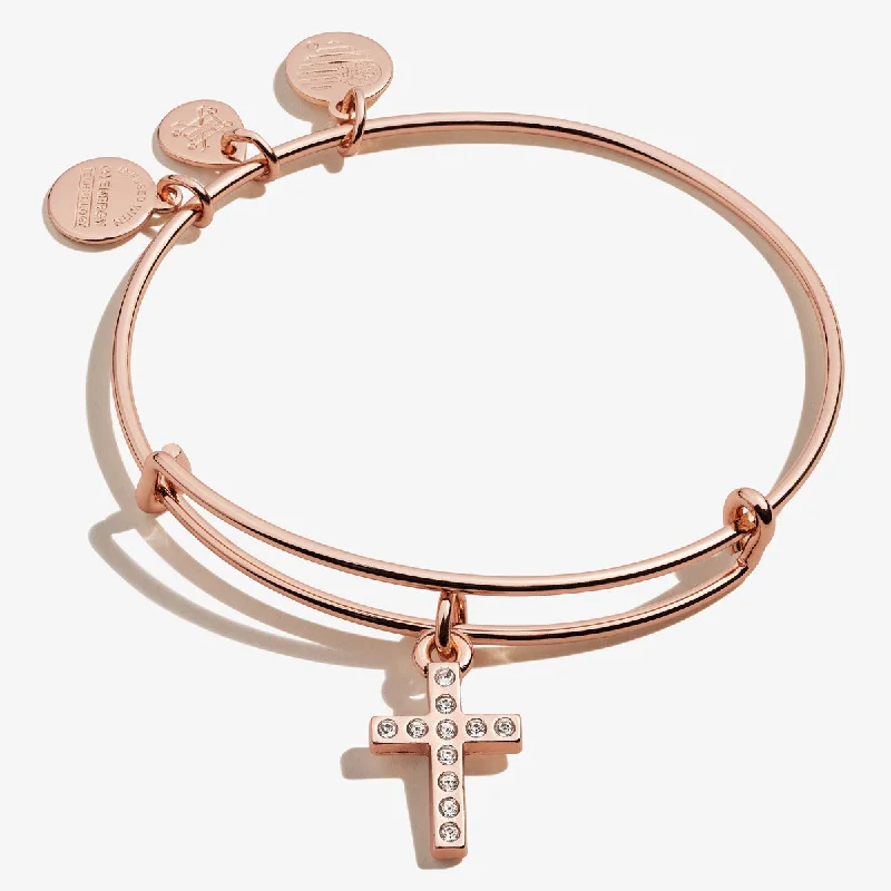 Pavé Cross Charm Bangle