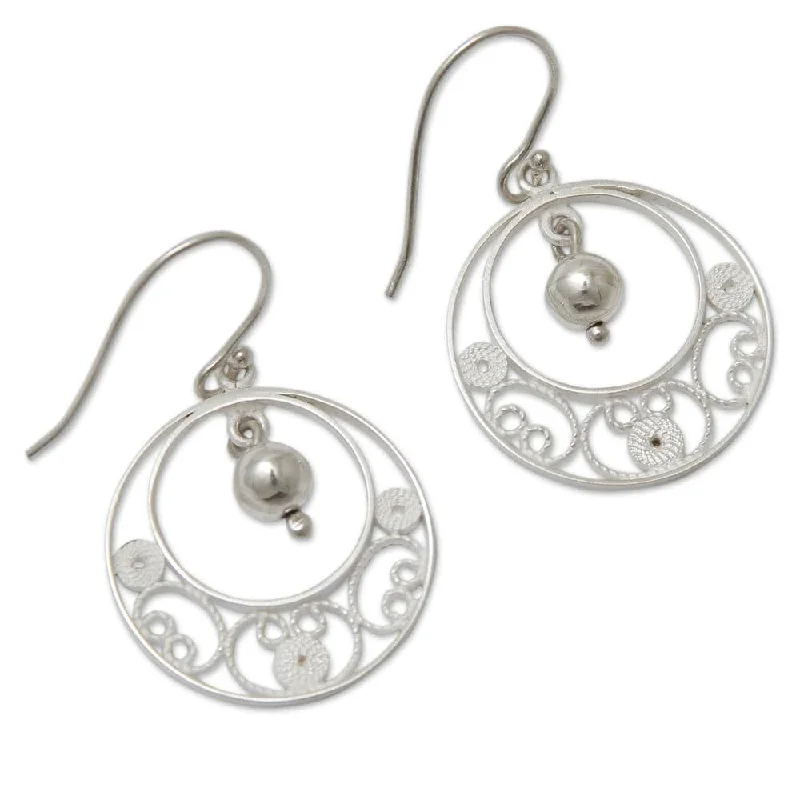 Sterling Silver 'Junin Glam' Filigree Earrings (Peru) - 1.6L*0.9W