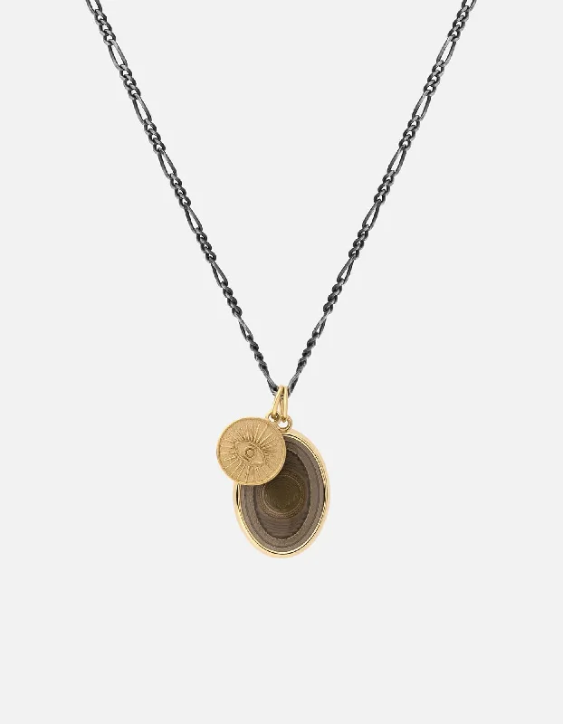 Velocity Necklace, Gold Vermeil/Gray