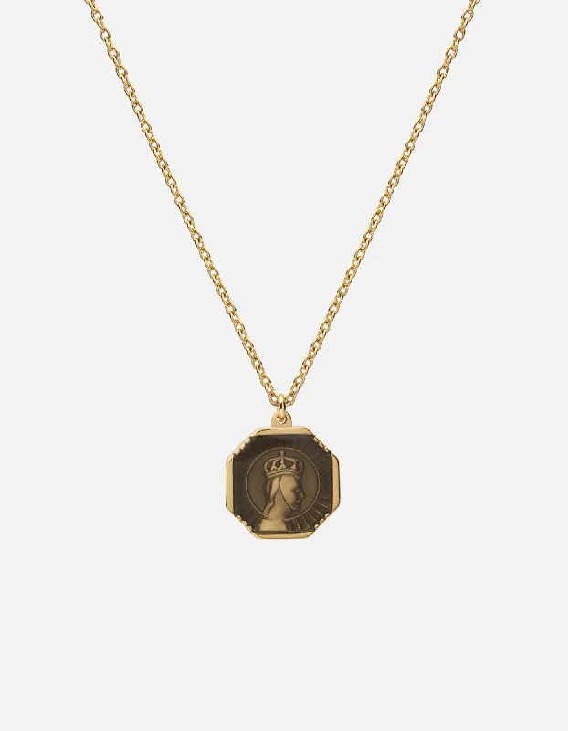 Faceless King Necklace, Gold/Gray