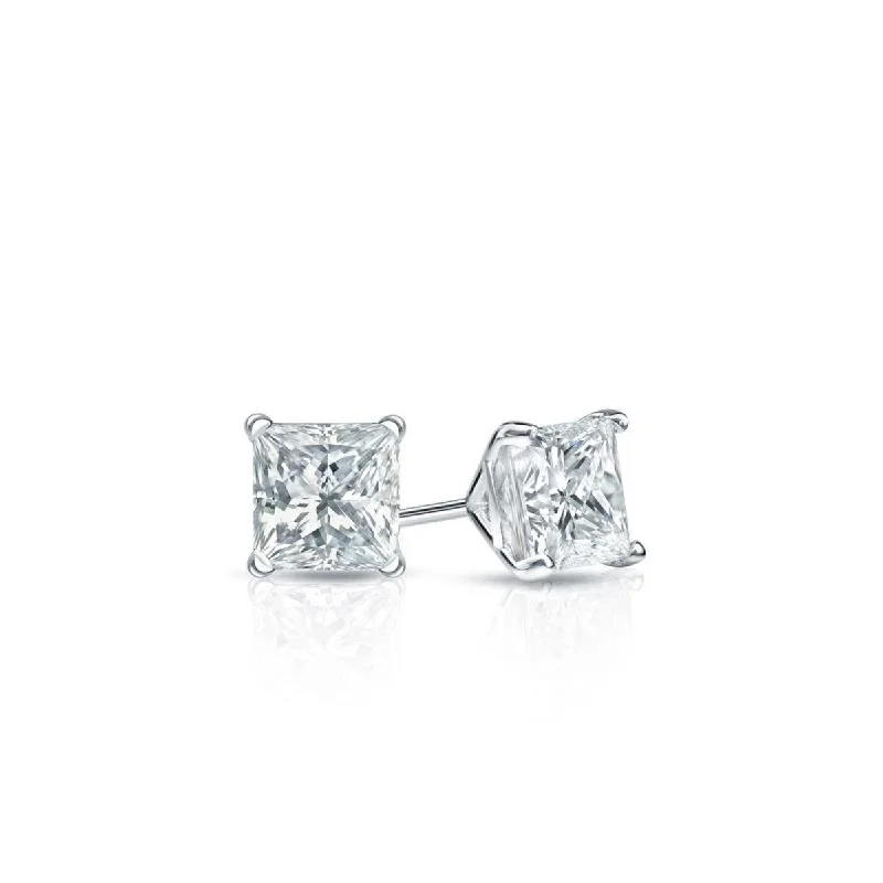 Auriya 1/2ctw Princess-cut Diamond Stud Earrings 14k Gold Martini-set