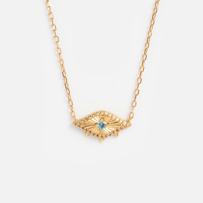 Solid Gold Evil Eye Necklace