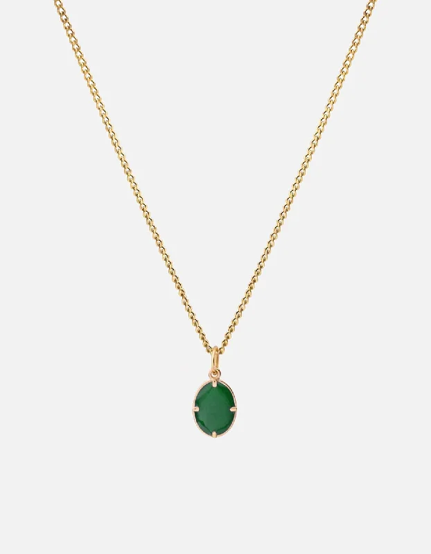 Portal Necklace, Gold Vermeil/Green