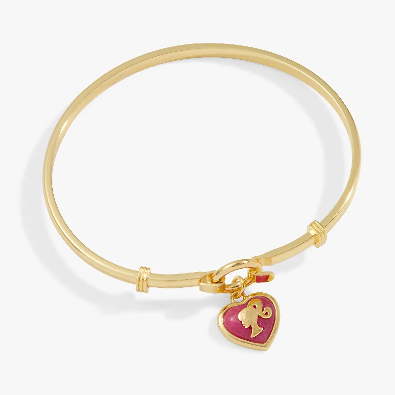 Barbie™ Silhouette Heart Charm Tension Bangle