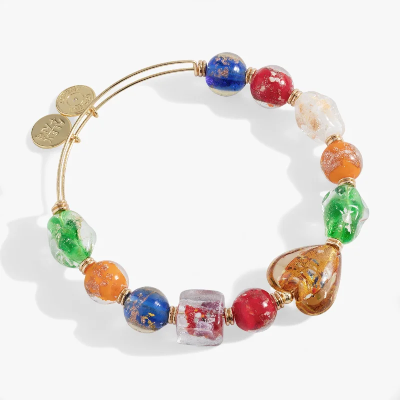 Murano Beads Gold Beaded Bangle