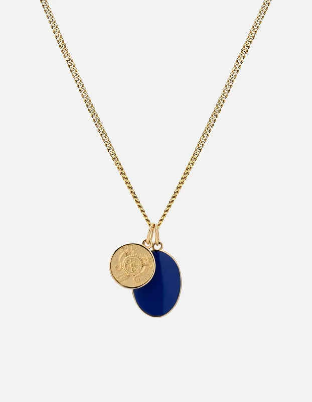 Heritage Necklace, Gold Vermeil/Blue