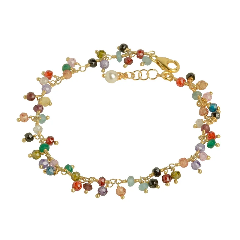 Natural Semi-Precious Stones Charm Bracelet