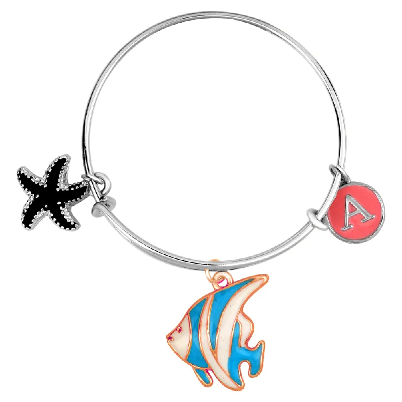 Mahi A Letter Fish & Star Fish Shaped Enamel Work Charms Kids Bracelets for Kids (BRK1100958M)