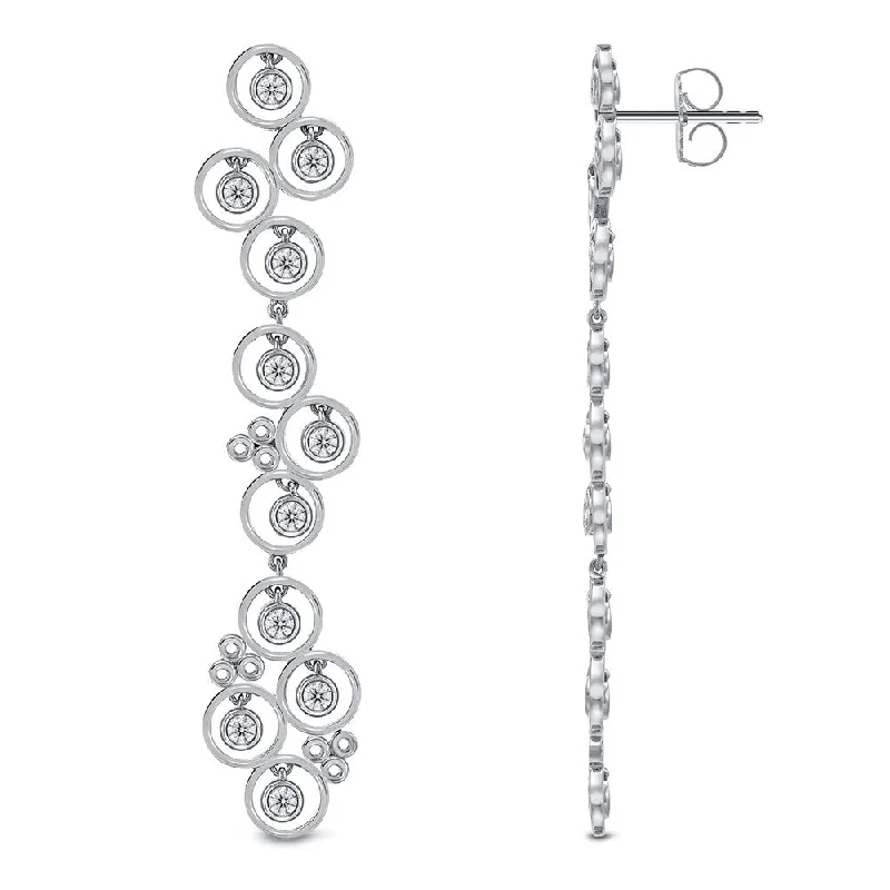 Auriya 14k White Gold 1ct TDW Linear Diamond Dangle Earrings (G-H, SI1-SI2)