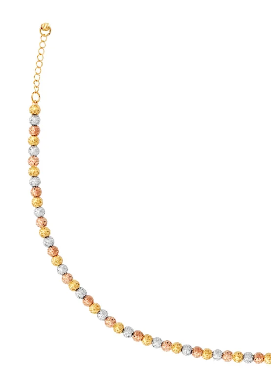 TOMEI Lusso Italia Tri-Tone Beads Bracelet, Yellow Gold 916