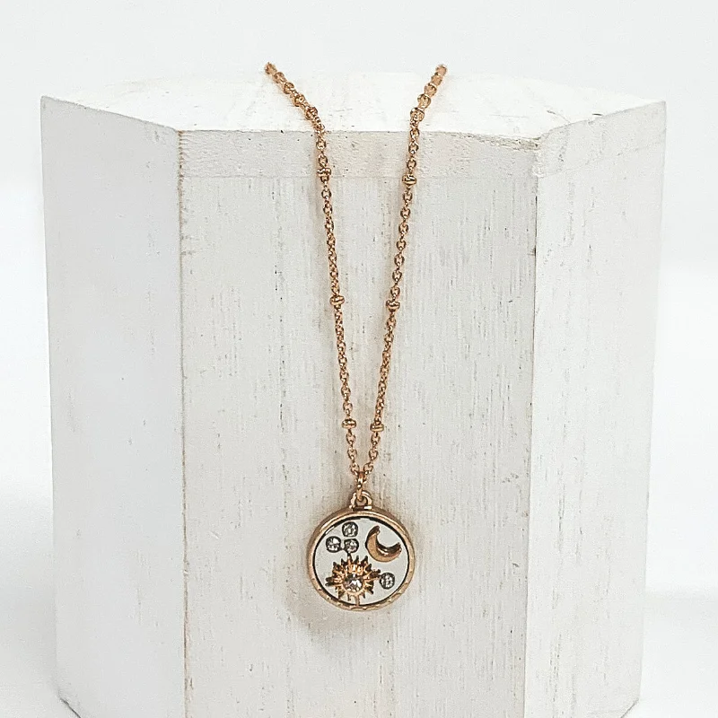 Northern Star Circle Pendant Necklace in Gold