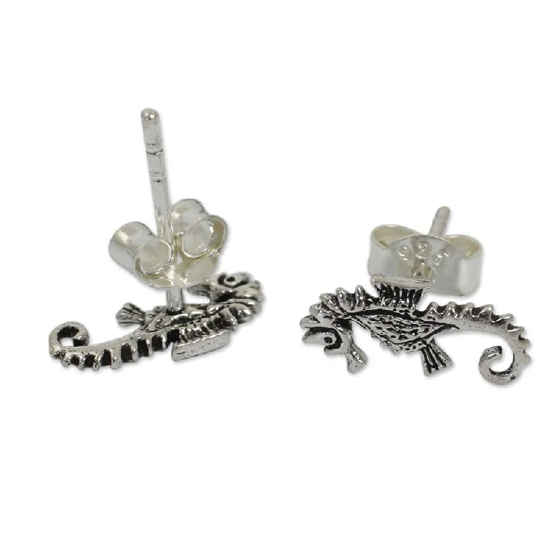 NOVICA Sterling SilverSeahorse' Earrings (Thailand)