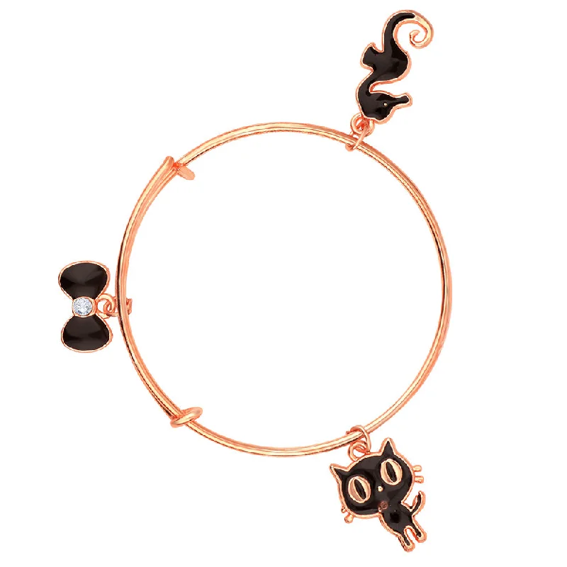 Mahi Sea Horse Cat & Boo Shaped Rose Gold Plated Charm Bracelet for Kids (BRK1100835Z)