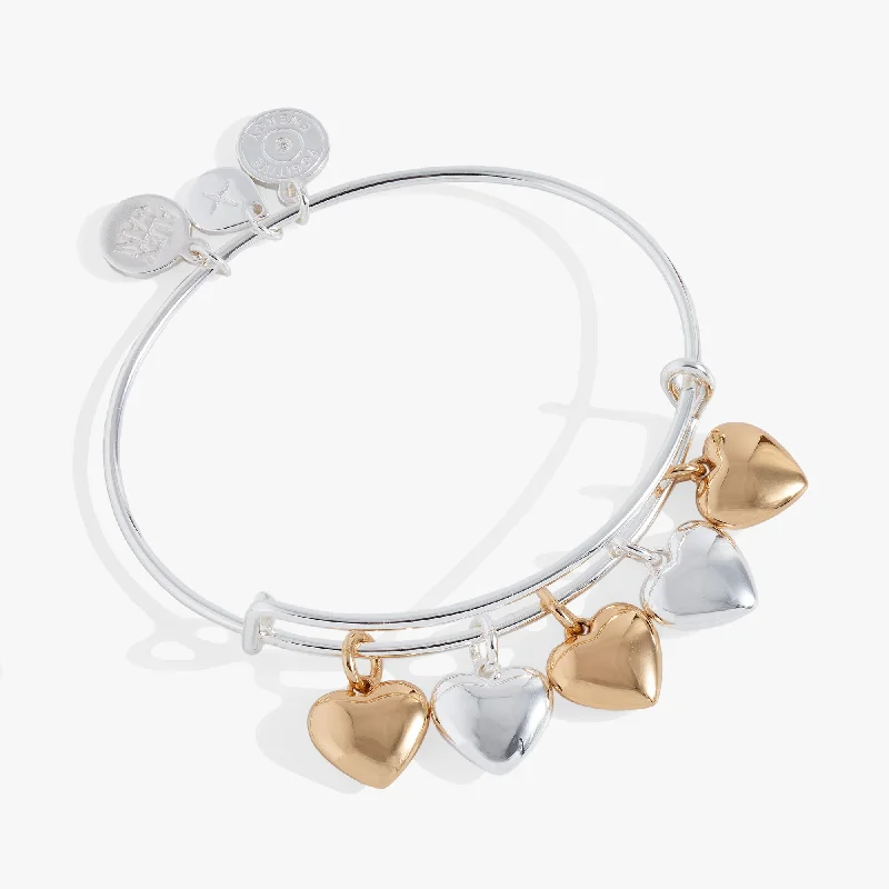 Puffy Heart Multi-Charm Bangle