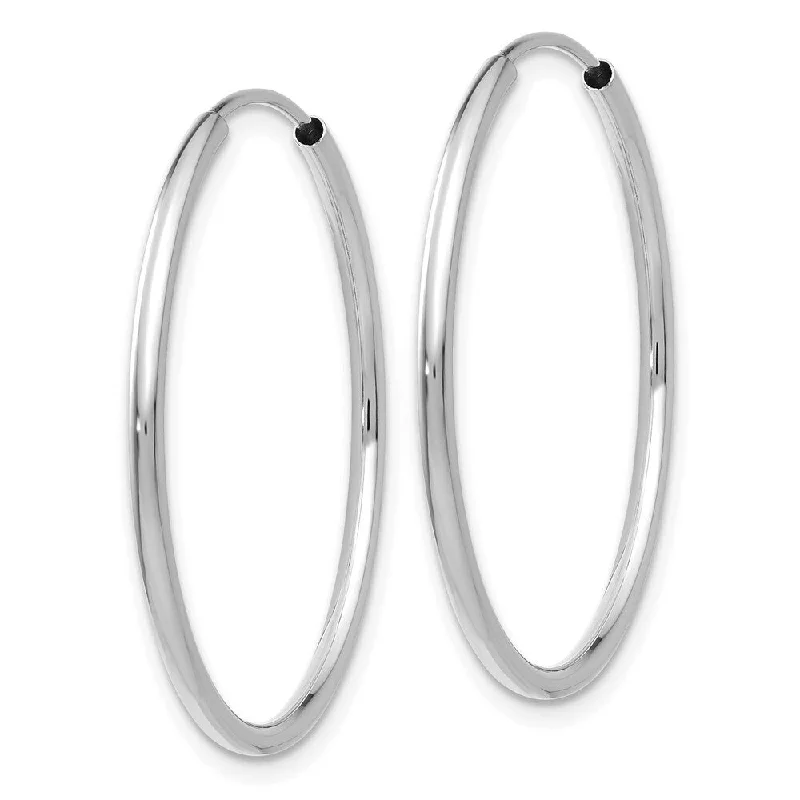 Diamond2Deal 14k White Gold 1.5mm Polished Endless Hoop Earrings (L-26mm, W-26mm)