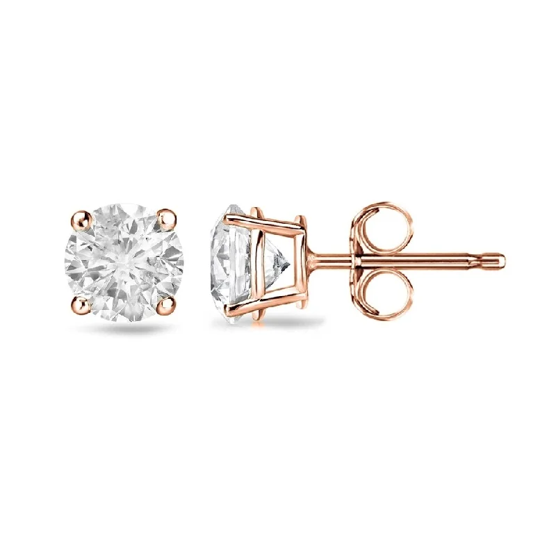 Auriya 3/4ctw Clarity-enhanced Round Diamond Stud Earrings 14k Gold (I2-I3)