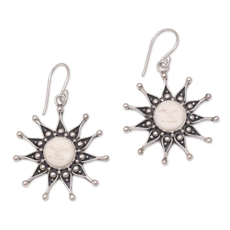 NOVICA Gleaming Sunshine, Sterling silver dangle earrings - 1.9*1.2