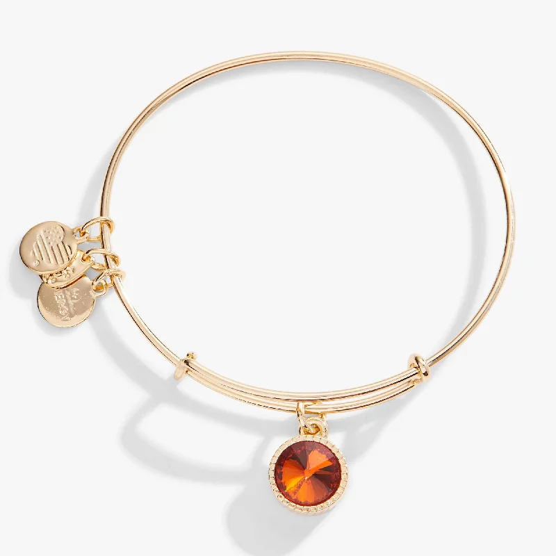 November Birthstone Charm Bangle, Topaz