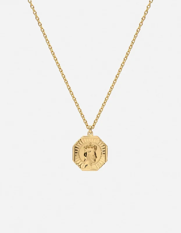 Faceless King Necklace, Gold Vermeil