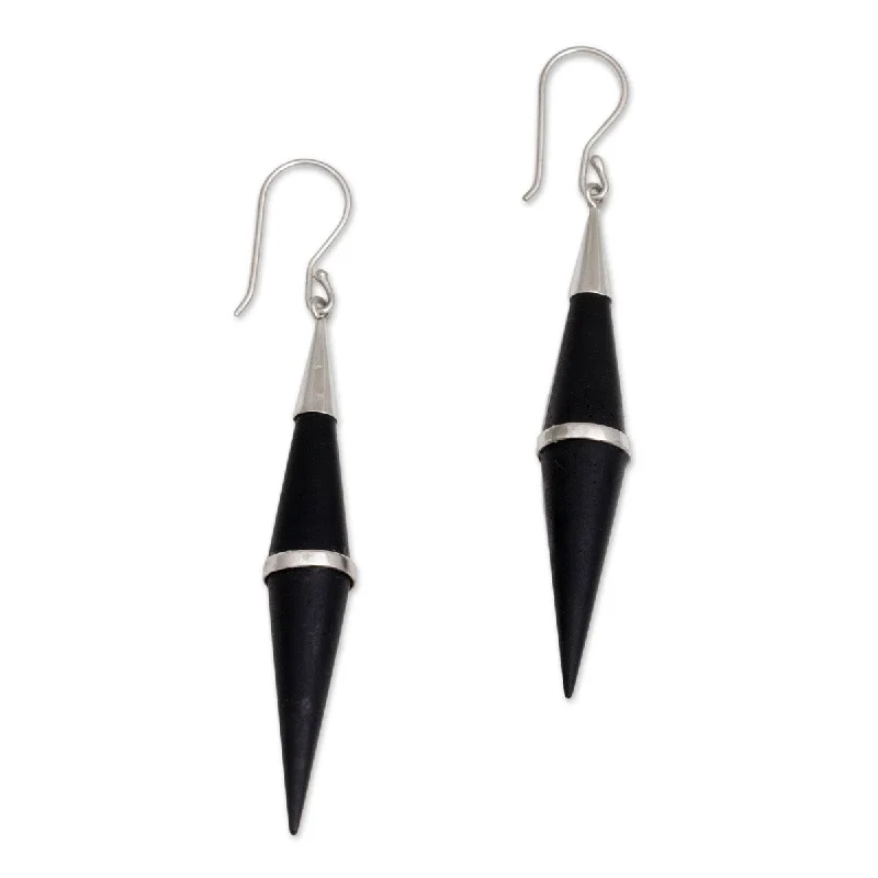 NOVICA Elegant Cones, Sterling silver accent dangle earrings - 3.1*0.4