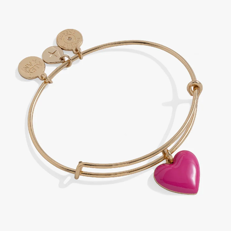 Enamel Heart Charm Bangle