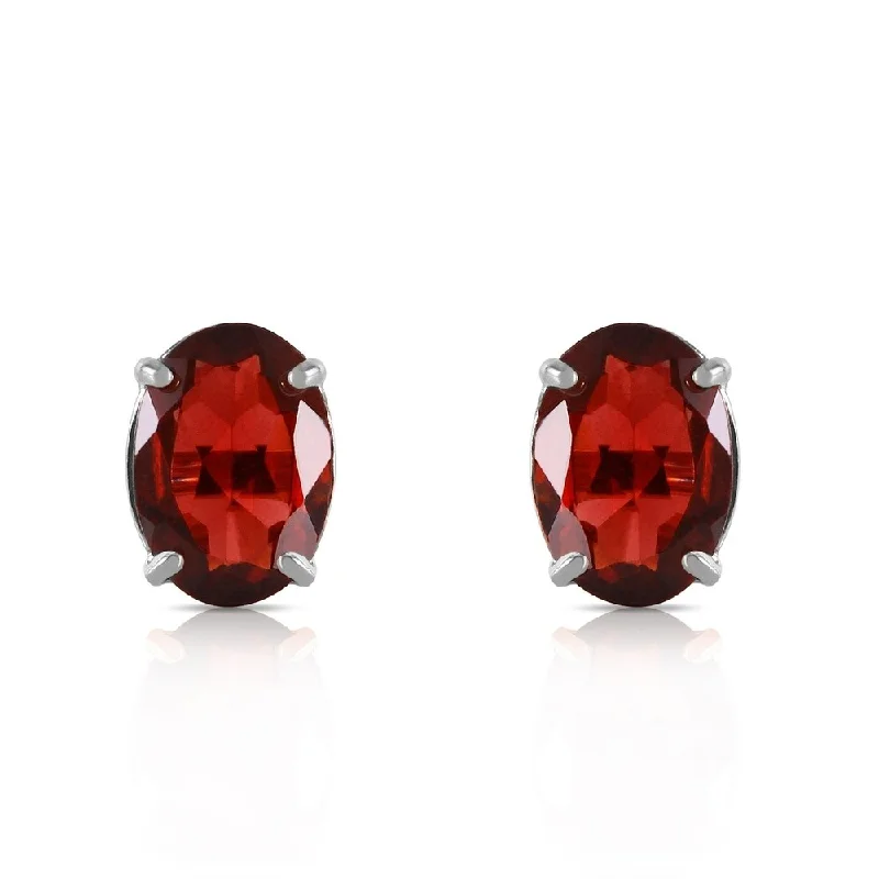 1.8 CTW 14K Solid White Gold Make Believe Garnet Earrings