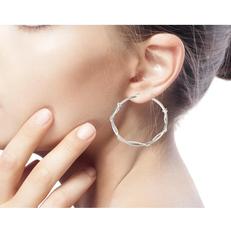 Sterling Silver Goddess of Health Hoop Earrings