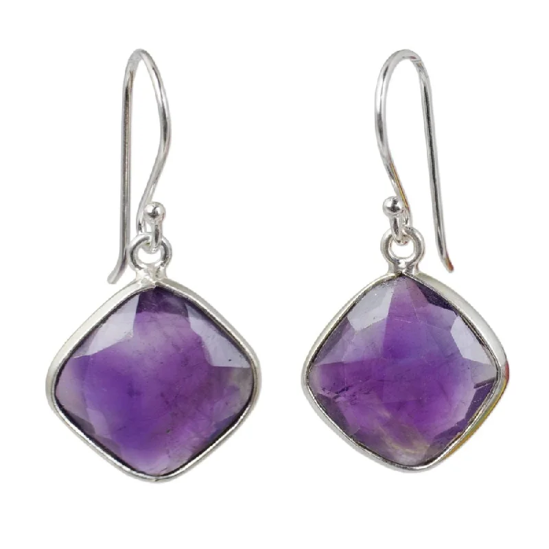 Sterling Silver 'Lavender Breeze' Amethyst Earrings