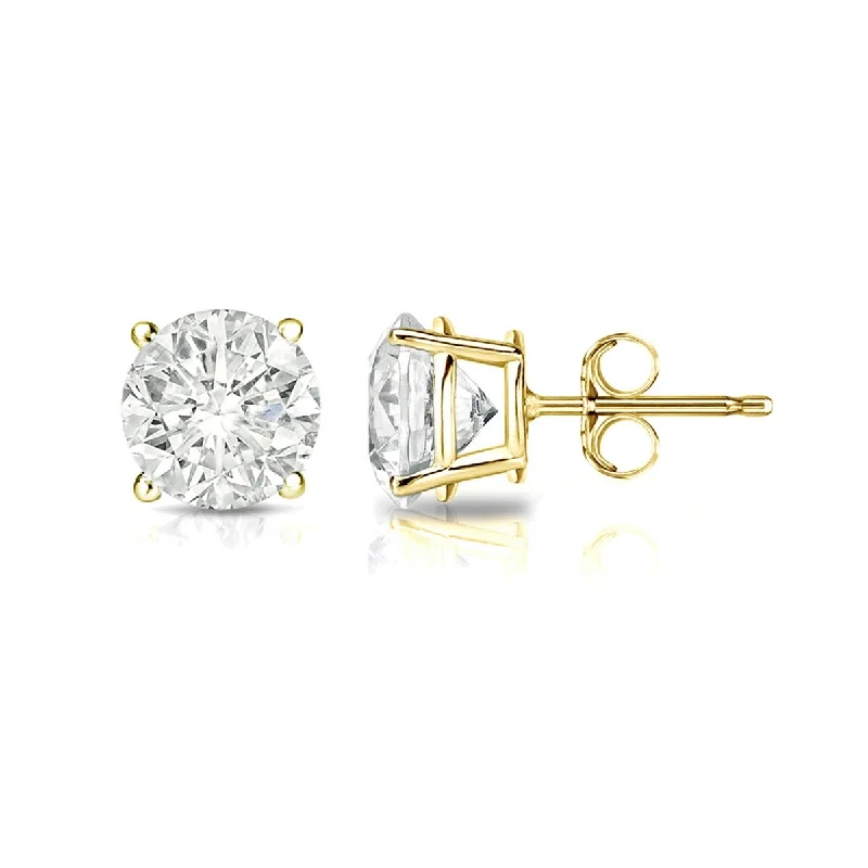 Auriya 14k Gold 3/4ctw Clarity-enhanced Diamond Stud Earrings (I2-I3)