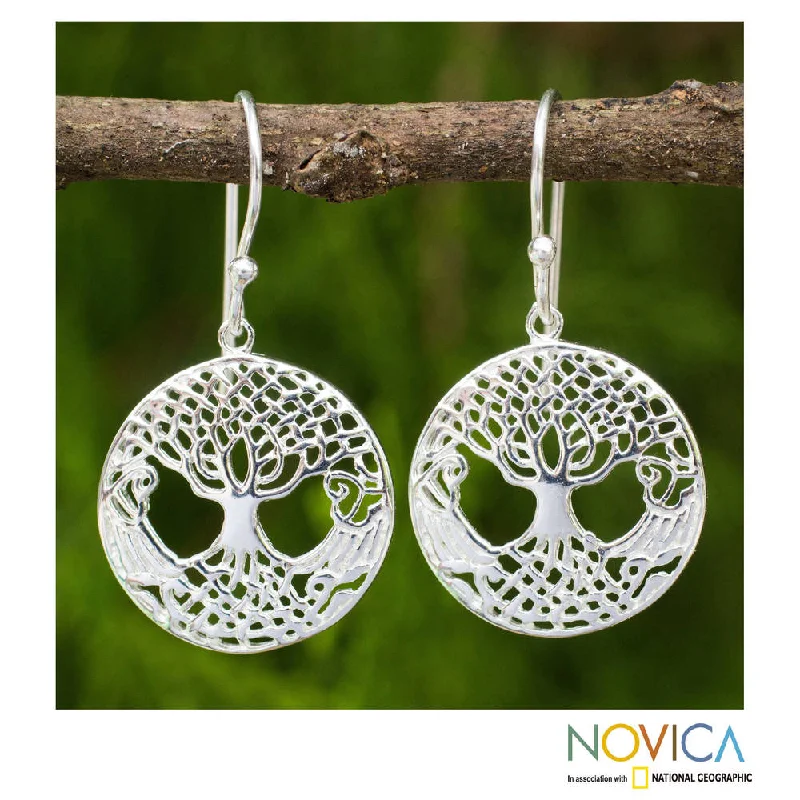 Sterling Silver 'Celtic Tree' Earrings (Thailand)