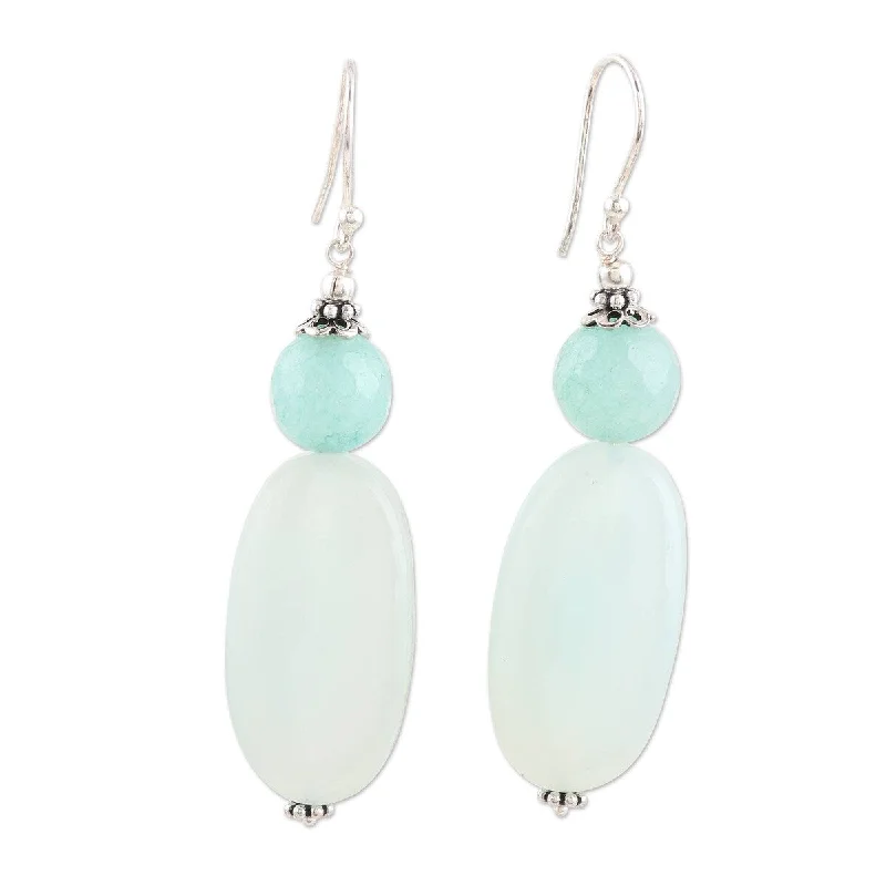 NOVICA Early Spring, Chalcedony dangle earrings - 2.4*0.6