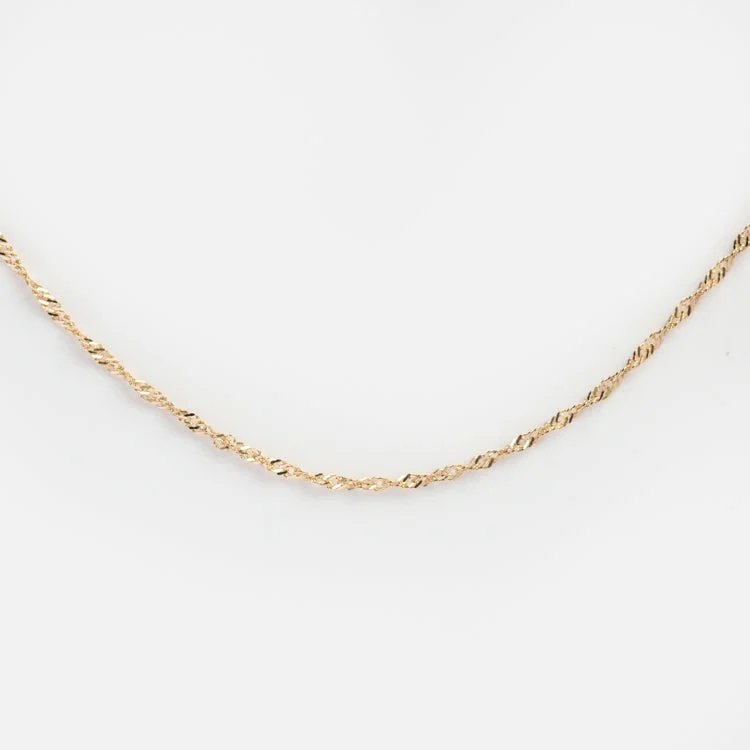 Solid Gold Twisted Chain Necklace