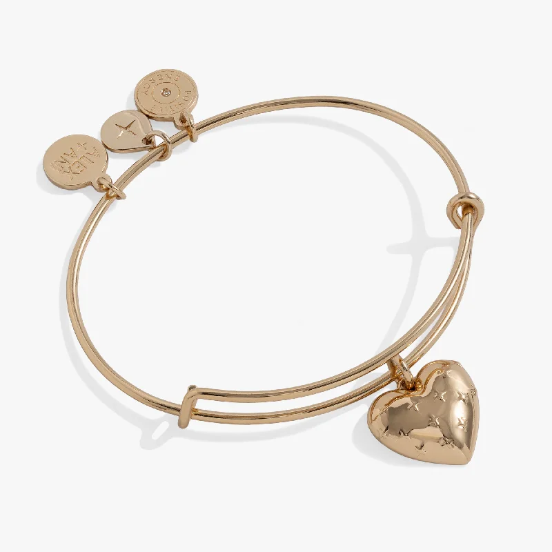 Metal Heart Charm Bangle