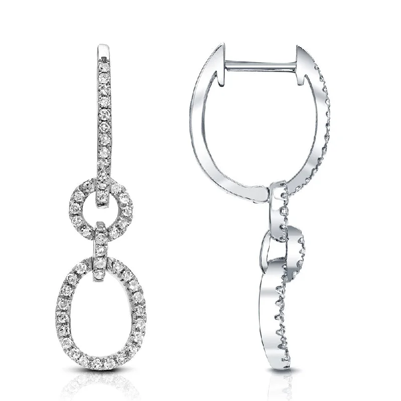 Auriya 3/8ctw Contemporary Diamond Drop Earrings 14k White Gold (H-I, SI1-SI2)