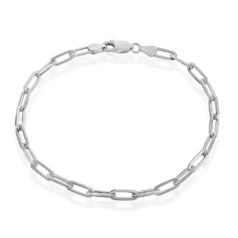 Sterling Silver 4mm Paper Clip Bracelet, 7" (96531)