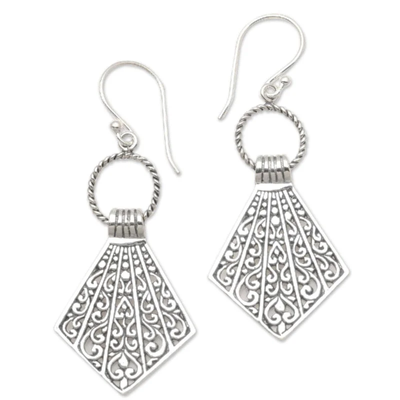 NOVICA Lamak, Sterling silver dangle earrings - 2*0.8