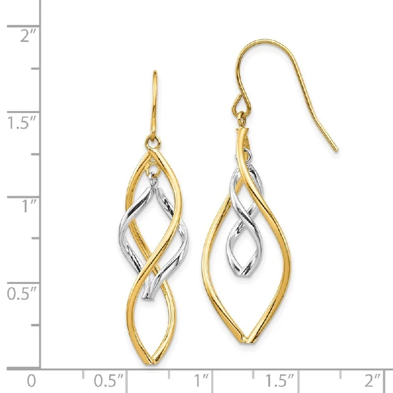 Diamond2Deal 14k Yellow Gold Dangle Threader Earrings (L-43.5mm, W-2mm)