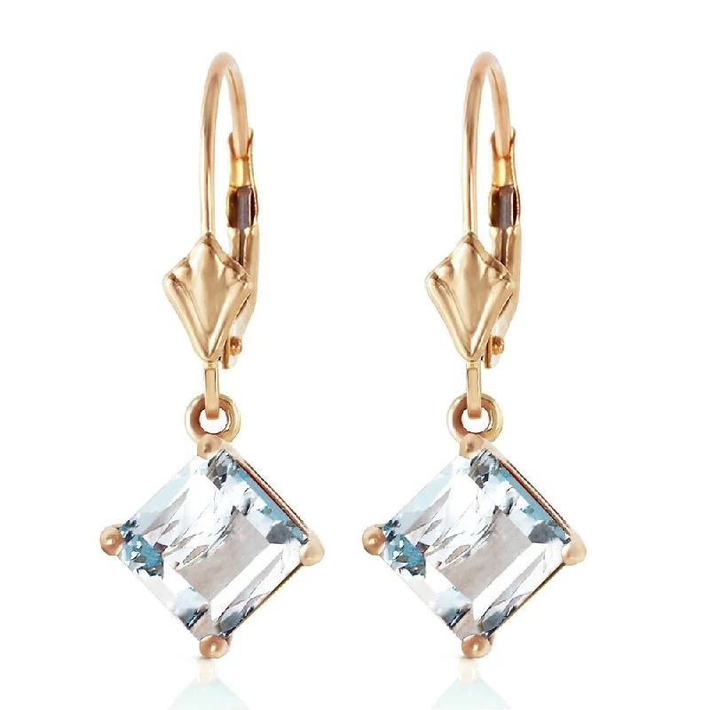 3.2 Carat 14K Solid Gold Excellence Aquamarine Earrings