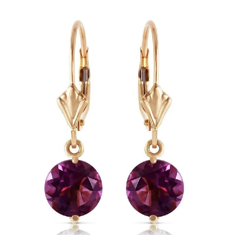 3.1 Carat 14K Solid Gold Prettygirl Amethyst Earrings