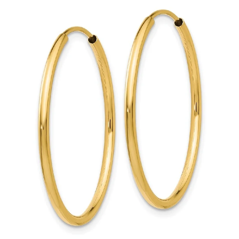 Diamond2Deal 14k Yellow Gold 1.5mm Polished Round Endless Hoop Earrings (L-26mm, W-26mm)