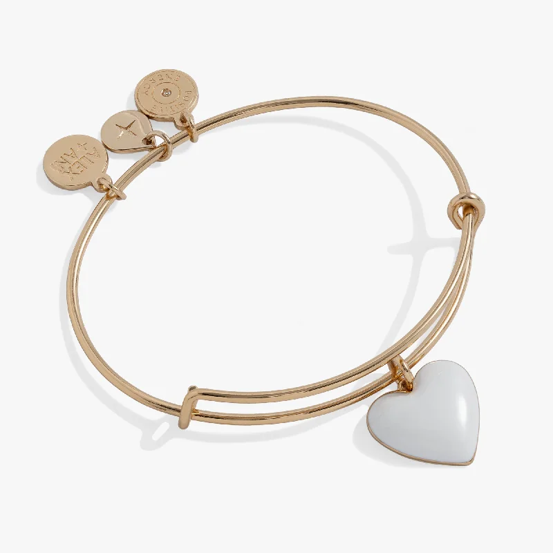 Enamel Heart Charm Bangle