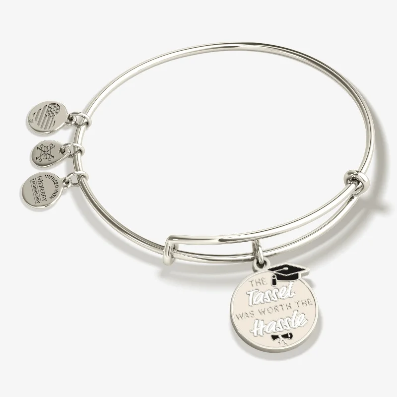 'The Tassel was Worth the Hassle' Graduation Charm Bangle