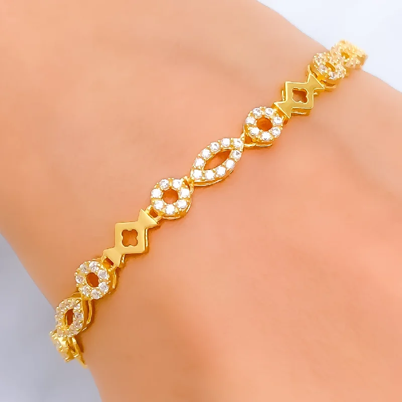 Decorative Chic 22k Gold CZ Bracelet