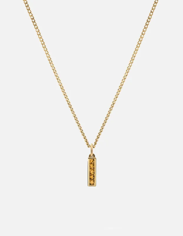 Slim Totem Citrine Necklace, Gold Vermeil