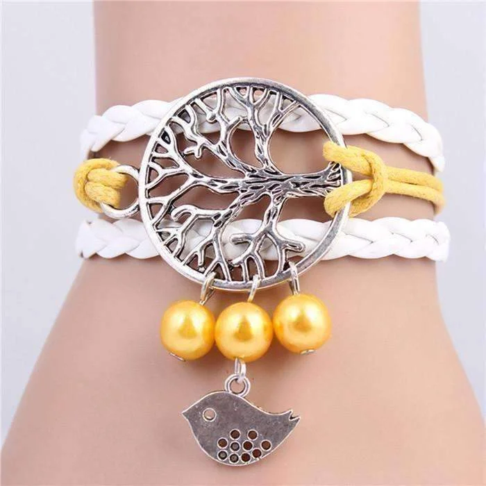 Tree of Life Yellow Handmade Friendship Bracelet