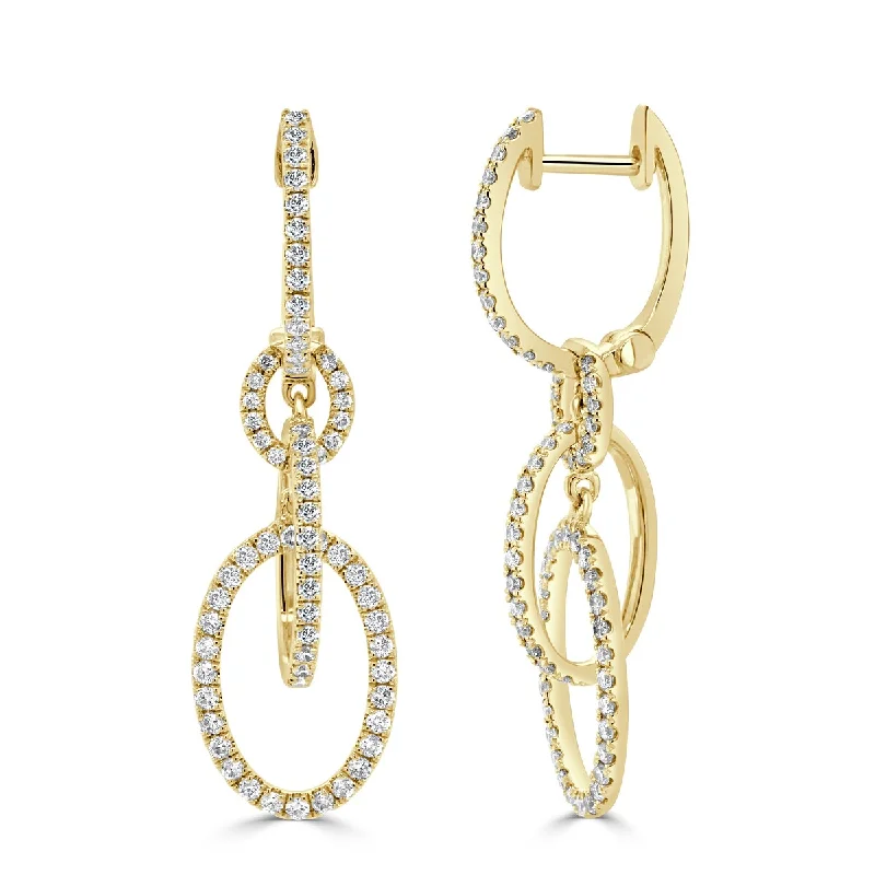 Joelle Diamond Link Drop Earrings 14K Gold