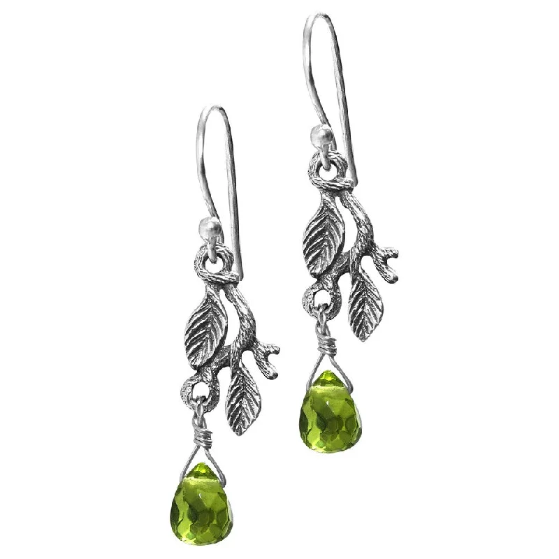 NOVICA Handmade Sterling Silver Rainforest Earrings (Indonesia) - Green